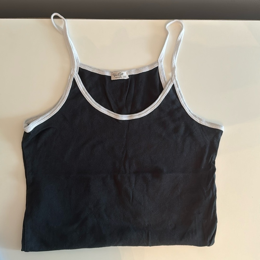 Brandy Melville J. Galt nautical navy tank w/ white straps